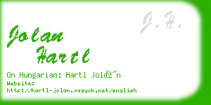 jolan hartl business card